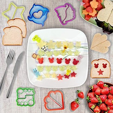 Sandwich Cutters for Kids Mini Forks Vegetable Cutter Set Muffin cups 35 Piece Set Fun and Cute Shaped Cookie Cutter or Bread Cutter Large Food Cutter Set for Kids Lunch Boxes