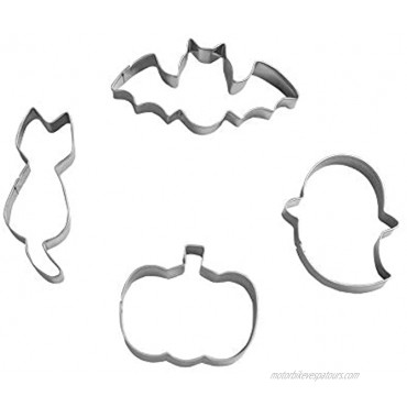 Small Halloween Cookie Cutter Set from 2.2” to 3.1” 4 Piece Stainless Steel