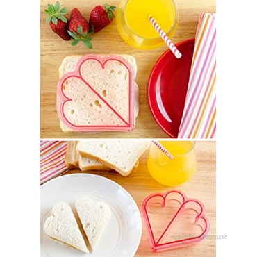 StarPack Kids Sandwich Cutter Set of 4 Sandwich and Bread Crust Cutters in 4 Cute Shapes for Bento Lunch Box