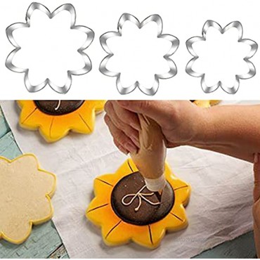 Sunflower Cookie Cutter Set-Size 3.8 3.1 2.6-3 Piece-Cookie Cutters for You Are My Sunshine Baby Shower Birthday Party Decorations