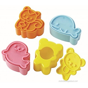 Torune Assist Animal Friends Bento Lunch Sandwich Bread Mold Cutters and Stamps Set of 4 Animals Bear Squall Whale Seal Japan Import