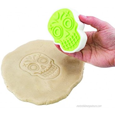 Tovolo Sugar Skull Templates Reverse Dishwasher Safe Set of 6 Cookie Stamps with Cutter