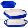 Enameled Cast Iron Square Casserole Baker With Griddle Lid 2 in 1 Multi Baker Dish 10 Duke Blue