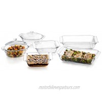 Libbey Baker's Premium 6-Piece Glass Casserole Baking Dish Set with 2 Covers