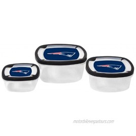 NFL New England Patriots Nesting Square Containers 7.2-Cup; 3.5-Cup; 2.1-Cup 3-Piece