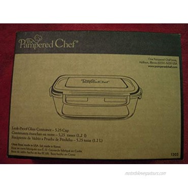 Pampered Chef 5 1 4-cup Rectangle Leakproof Glass Container with Lid