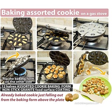 12 Cookie assorted Marker Non-stick coating granite stone Cookies Pastry