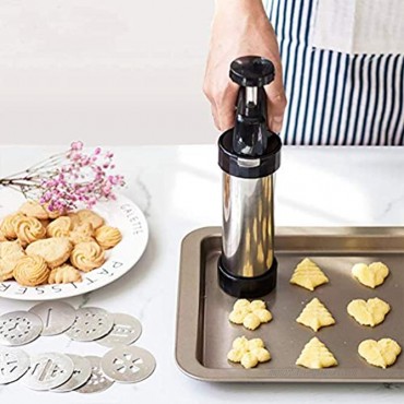 22 Pcs Stainless Steel Cookie Press Gun Kit for DIY Biscuit Cookie Making and Cake Icing Decorating