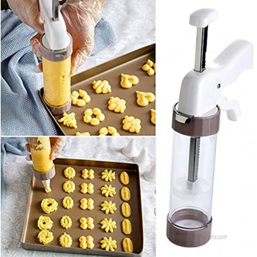 Biscuits Maker with 12 Discs and 6 Piping Lcing Tip Cookie Press Kit Baking Cookies Decorating Kit Baking Tool Decorating Gun Cookie Biscuit Icing Decoration Sets for Cakes Cupcakes Treats