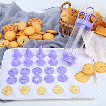 Cookie Gun Discs Classic Cookie Press Gun Kit for Cookies Cake Making Decorating Set with 10 Flower Pieces and 8 Cake Decorating Tips and Tubes for DIY Cake Cookie Maker