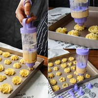 Cookie Gun Discs,Cookie Press Classic Biscuit Maker Cake Making Decorating Set with 10 Flower Pieces and 8 Cake Decorating Tips and Tubes for DIY Cake Cookie Maker Decorating