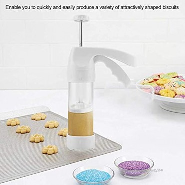 Cookie Press Gun Kit Baking Tools with 12 Flower Pieces and 6 Pastry Nozzles Home Decorating Cake Set for Making Cake Cream