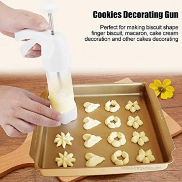 Cookie Press Gun Kit Baking Tools with 12 Flower Pieces and 6 Pastry Nozzles Home Decorating Cake Set for Making Cake Cream