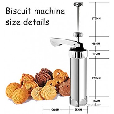 Cookie Press Gun,Cookie Press Stainless Steel Biscuit Press Cookie Gun Set with 20 Cookie discs and 4 nozzles for DIY Biscuit Maker and Decoration