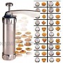 Cookie Press Maker Kit for DIY Biscuit Maker and Decoration with 8 Stainless Steel Cookie discs and 8 nozzles…