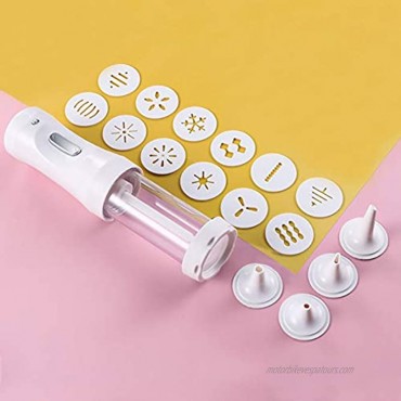 Electric Cookie Press Gun Cookie Maker Kit Include 12 Discs and 4 Icing Tips Spritz Biscuit Press for DIY Cookie Maker and Cake Icing Decor Battery Powered