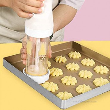 KOXHOX Cookie Press Gun Multifunction Cookie Press Gun Set Biscuit Maker Set with Multiple Cookie Press Stencil Discs and 4 Nozzles for DIY Biscuit Cake and Decoration