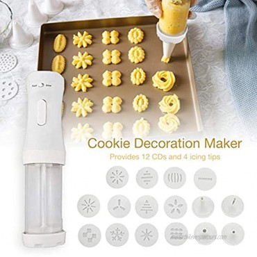Shakven Electric Cookie Press Cookie Press Maker Kit For DIY Biscuit Maker And Decoration With 12 Discs And 4 Icing Tips DIY Cake Decorating Tool For Kids And Adults