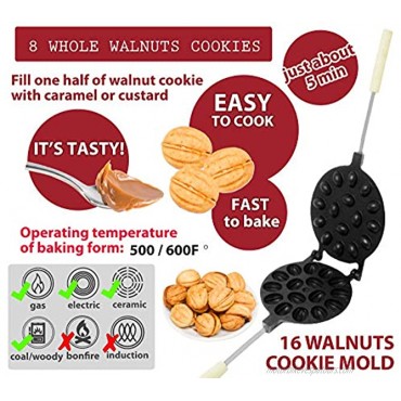 Walnut Cookie Maker Oreshek Maker 16 nut Non-stick Cookies Pastry
