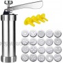 YERZ Cookie Press Gun Kit DIY Biscuit Maker and Decoration Cookie Making Includes 20 Cookie Dies and 4 Stainless Steel Nozzle