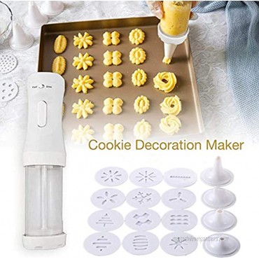 YOYOLIFE Electric Cookie Press Cookie Making kit DIY Cookie Making and Cake Decoration Tool kit for Baking White