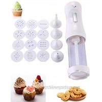 YOYOLIFE Electric Cookie Press Cookie Making kit DIY Cookie Making and Cake Decoration Tool kit for Baking White
