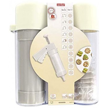 Zenker 42807 Biscuit and Churros Press + Tips + Discs Plastic White 21 x 18.5 x 6.5 cm