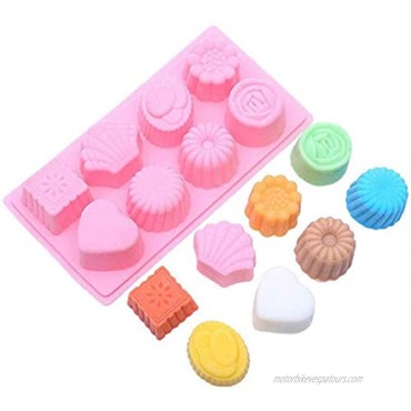 2 PCS 8 Cavity Assorted Silicone Flower Soap Mold DIY Moon cake Mold Handmade Chocolate Biscuit Cake Muffine Silicone Mold