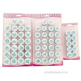62pcs 3 Sets Alphabet Numbers Cake Stamp Tools Alphabet & Numbers Fondant Cake Mold DIY Cookie Mold with Large Lowercase Letters & Numbers Used for biscuits fudge cake decoration DIY etc.