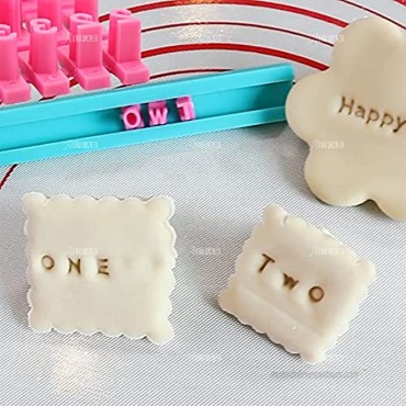 AUEAR 150 Pack Alphabet Cookie Letters Stamps Set Small Stamp Including Letters Lower Upper Case Numbers Punctuation for Baking DIY Cake Fondant Decorating