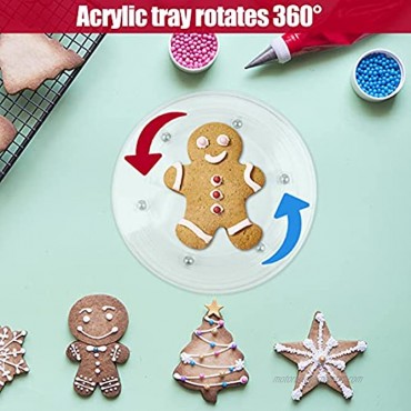 Cookie Decorating Supplies Cookie Decorating Kit with1 6 Inch Acrylic Swivel Cookie Turntable 6 Cookie Scribe Needle 6 Cookie Fondant Brushes Cake Sugar Icing Cookie Tools for Cookies DIY Baking