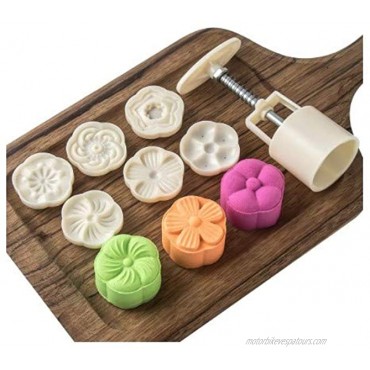 Dadam Cookie Press Mid-Autumn Festival Hand-Pressure Moon Cake Mould with 6 Pcs Mode Pattern for 1 Sets 50g Cookie Stamp Mooncake Mold Set Cookie Stamps DIY Decoration Press Cake Cutter