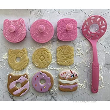Handstand Kitchen Donut Shoppe 4-piece Cookie Stamp and Flipper Set with Recipes