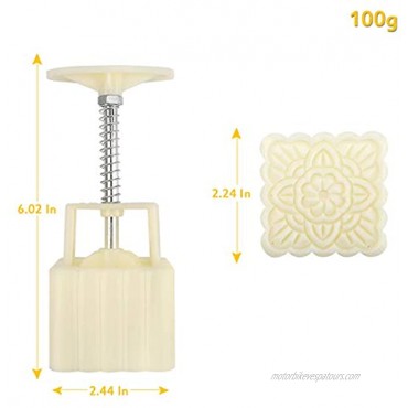 Mid-Autumn Festival Hand Press MoonCake Molds DIY Cookie Stamper with 6 PCS Mode Pattern for 2 Sets 50g 100g