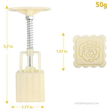 Mid-Autumn Festival Hand Press MoonCake Molds DIY Cookie Stamper with 6 PCS Mode Pattern for 2 Sets 50g 100g