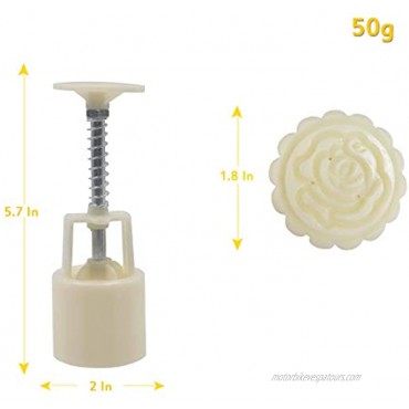 Mid-Autumn Festival Hand-Pressure MoonCake Mold with 6 PCS Mode Pattern for 2 Sets 50g 100g