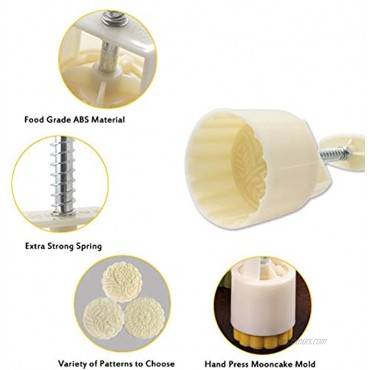 Mid-Autumn Festival Hand-Pressure MoonCake Mold with 6 PCS Mode Pattern for 2 Sets 50g 100g