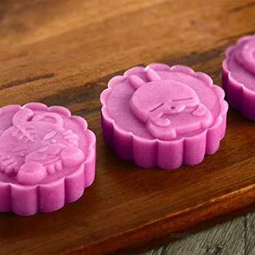 Mooncake Molds for Baking,Animal Mooncake Molds for Baking Cookies Press Mold Roses and Flowers Mooncake Mold Set Square Hand Press Decoration Cookie Press Maker Kit 18 Pieces Stamps 50g