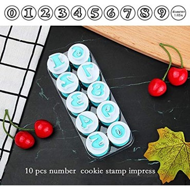 Neepanda Number Fondant Cake Biscuit Mold Cookie Stamp Impress Number Cake Tool Embosser Cutter Digital Fondant Stamp With DIY Mould Plastic 10PCS Set