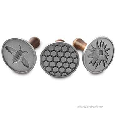Nordic Ware Cast Cookie Stamps Honeybee 3 count Silver