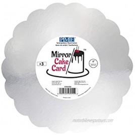 PME Mirror Cake Card Scallop Silver 8 Pack of 3