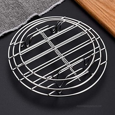 3 Pack Cooling Steaming Cake Rack 6” 7” 8” round cooling rack Stainless Steel Round Rack for Air Fryer Stockpot Pressure Cooker Round Cake Pan Healthy & Dishwasher Safe