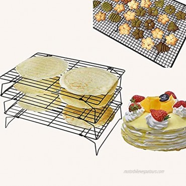 3-Tier Stackable Cooling rack Cross Grid Cooling Rack Non-stick Cake Rack Suitable for Pies Biscuits and Pastries
