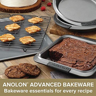 Anolon Advanced Nonstick Bakeware Cooling Grid Baking Rack 10 Inch x 16 Inch Gray