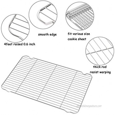 Cooling Rack Set of 3 Zacfton Wire Rack 3 Packs Stainless Steel Baking Rack for Cooking Baking Roasting Grilling Cooling 15“ x 11” x 0.5“ Wire Racks Fit Various Size Cookie Sheets Oven