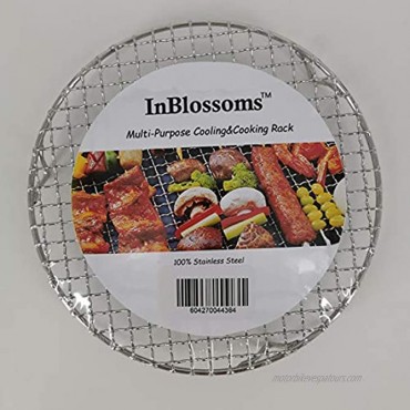 InBlossoms Versatile Round 304 Stainless Steel Cooling Rack Baking,Heat Resistant Rust Proof Sturdy Durable Dia 12