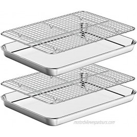 Large Cooling Racks 2 Pack with Sheet HKJ Chef Stainless Steel Baking Racks Size 16.8 x 11.6 x 0.5Inch for Cooking