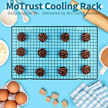 MoTrust Non-Stick Steel Baking Rack & Cooling Rack for Cookies,Cakes Breads and More Heavy Duty,Oven Safe-9.84x15.9-1 Piece