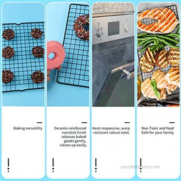 MoTrust Non-Stick Steel Baking Rack & Cooling Rack for Cookies,Cakes Breads and More Heavy Duty,Oven Safe-9.84x15.9-1 Piece