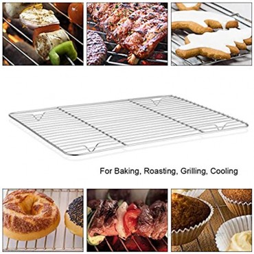 P&P CHEF Cooling Rack Set for Baking Cooking Roasting Oven Use 4-Piece Stainless Steel Grill Racks Fit Various Size Cookie Sheets Oven & Dishwasher Safe